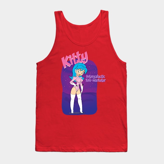 Kitty, Intergalactic Tele-marketer Tank Top by TomBancroft